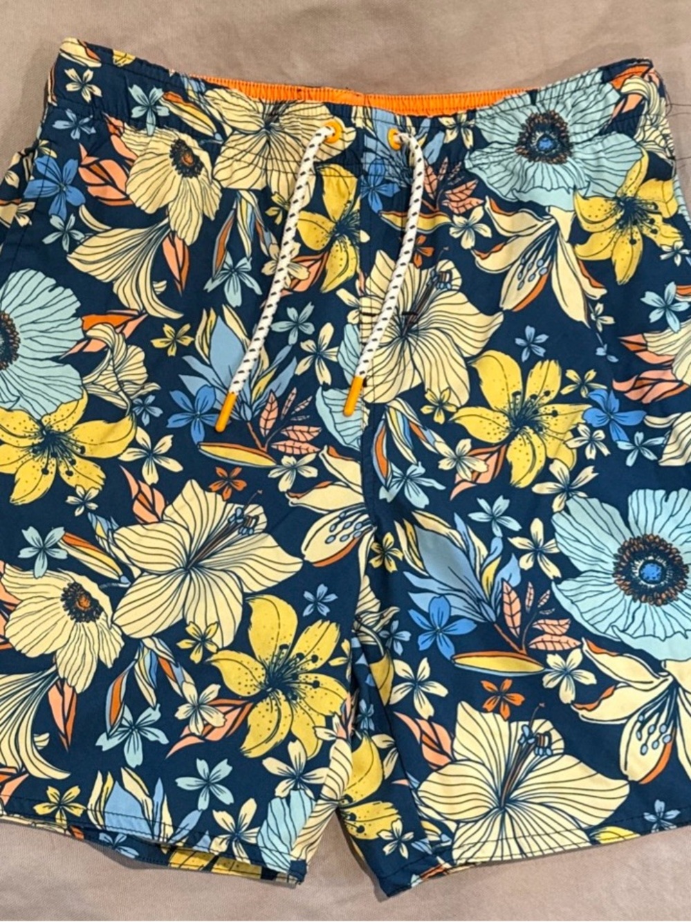 Laguna Mens Floral Swim Trunks Board Shorts compression inside Size Small
